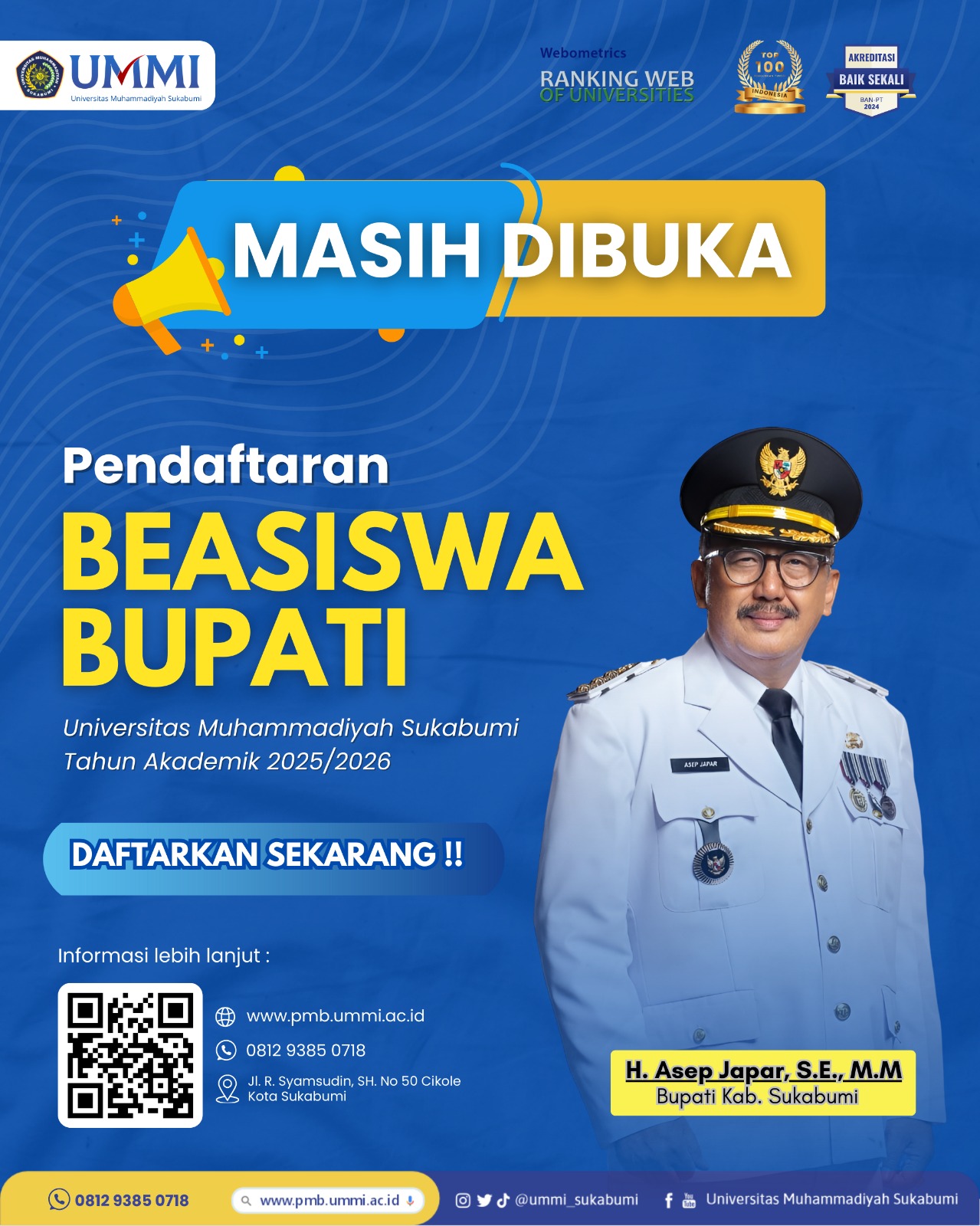 PENDAFTARAN BEASISWA BUPATI MASIH DIBUKA